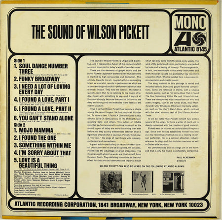 Wilson Pickett : The Sound Of Wilson Pickett (LP, Album, Mono, Mon)