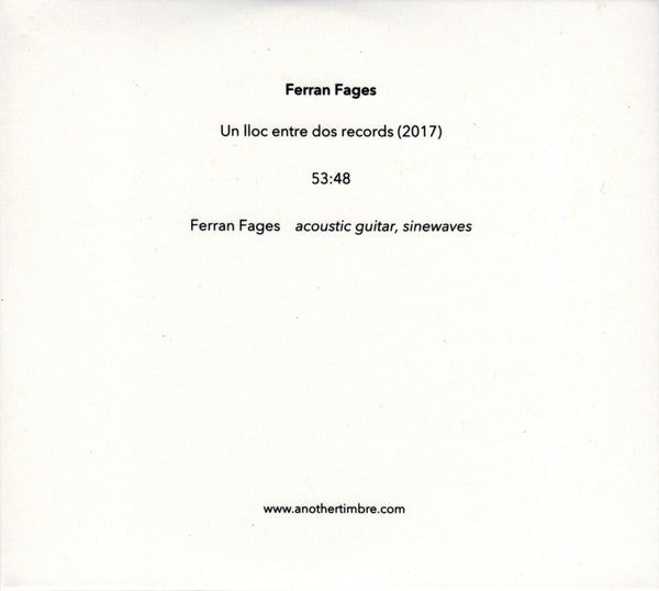 Ferran Fages : Un Lloc Entre Dos Records (CD, Album)