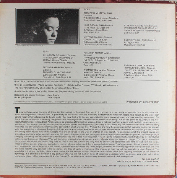 Nikki Giovanni And The New York Community Choir : Truth Is On Its Way (LP, Album)
