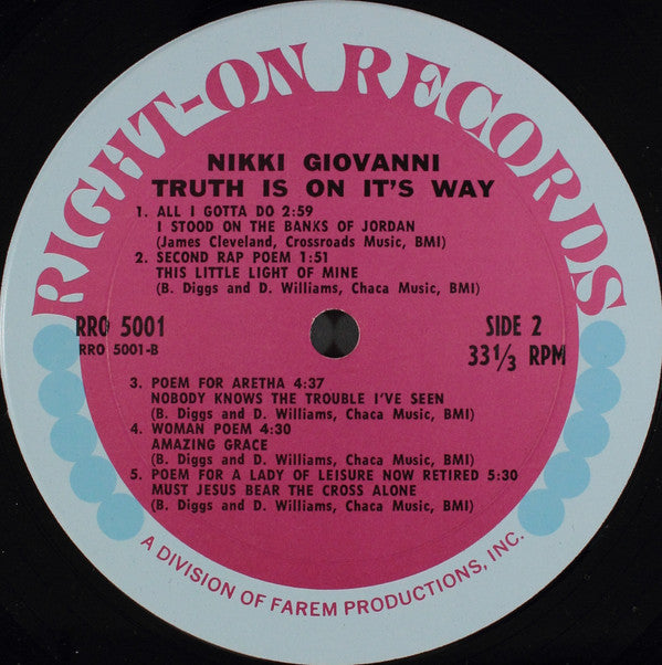Nikki Giovanni And The New York Community Choir : Truth Is On Its Way (LP, Album)
