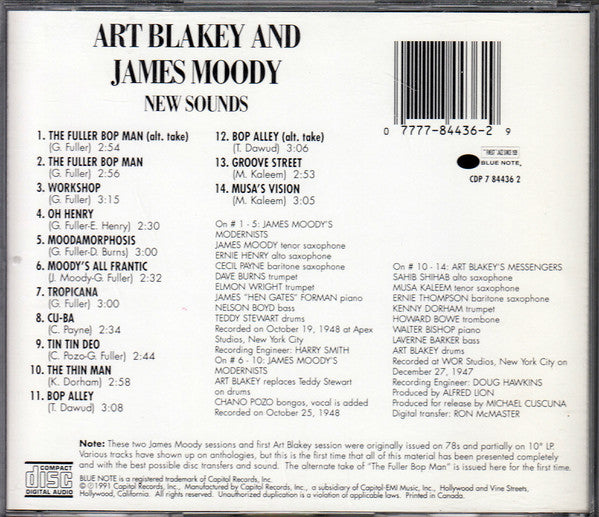 Art Blakey's Messengers*, James Moody & His Modernists* : New Sounds (CD, Comp, Ltd, RP)