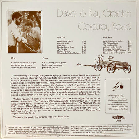 Dave & Kay Gordon : Corduroy Road  (LP)
