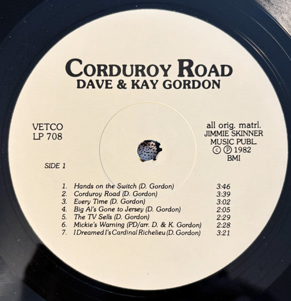 Dave & Kay Gordon : Corduroy Road  (LP)