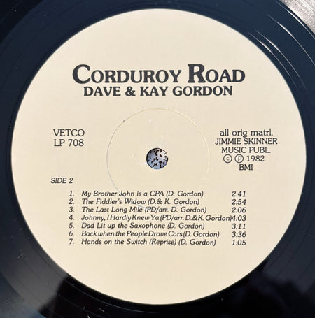Dave & Kay Gordon : Corduroy Road  (LP)