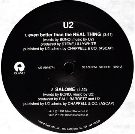U2 : Even Better Than The Real Thing (12", Single)