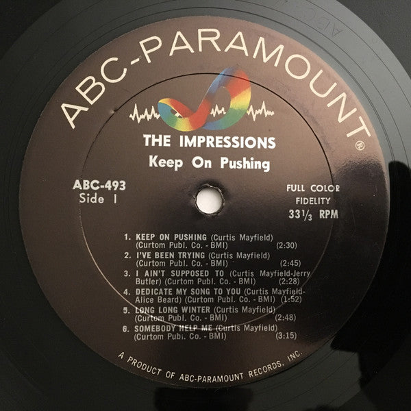 The Impressions : Keep On Pushing (LP, Album, Mono)