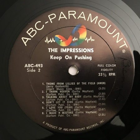 The Impressions : Keep On Pushing (LP, Album, Mono)
