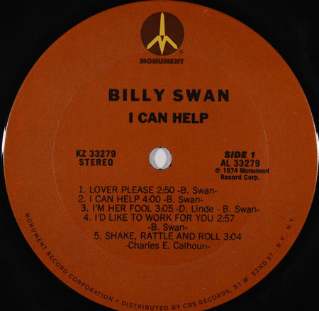 Billy Swan : I Can Help (LP, Album, Ter)