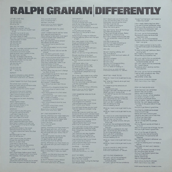 Ralph Graham : Differently (LP, Album)