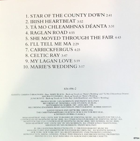 Van Morrison & The Chieftains : Irish Heartbeat (CD, Album, Club, RE)