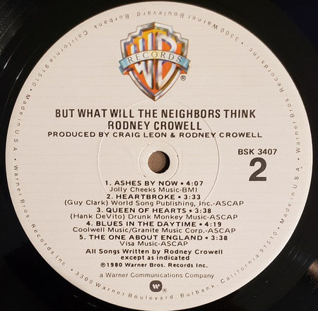 Rodney Crowell : But What Will The Neighbors Think (LP, Album, L.A)
