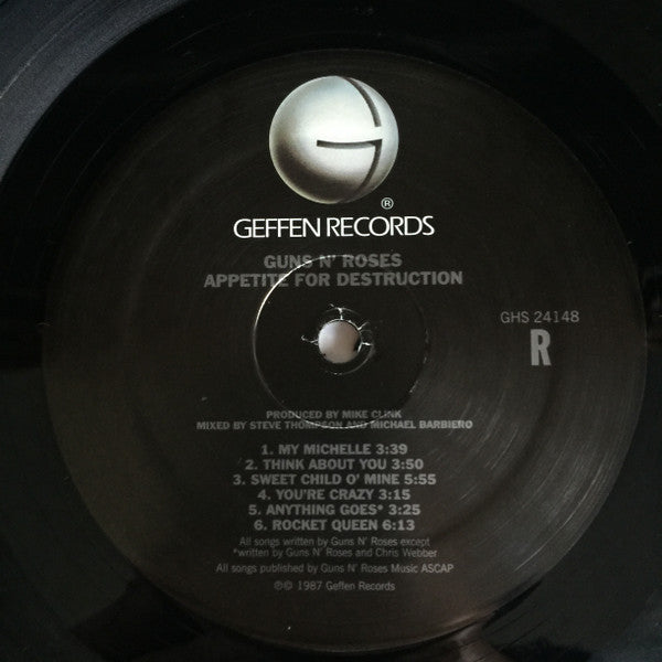 Guns N' Roses : Appetite For Destruction (LP, Album, RE, Uni)