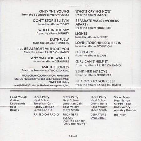 Journey : Greatest Hits (Cass, Comp)
