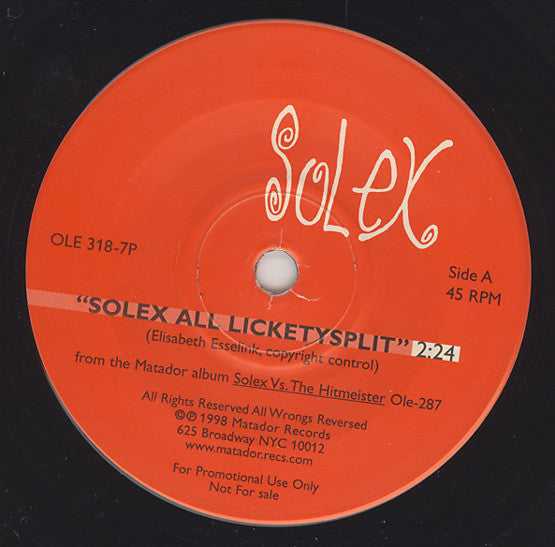 Solex : Solex All Licketysplit / One Louder Solex (7", Promo)