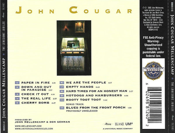John Cougar Mellencamp : The Lonesome Jubilee (CD, Album, RE, RM)
