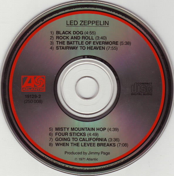 Led Zeppelin : Untitled (CD, Album, RE, SRC)