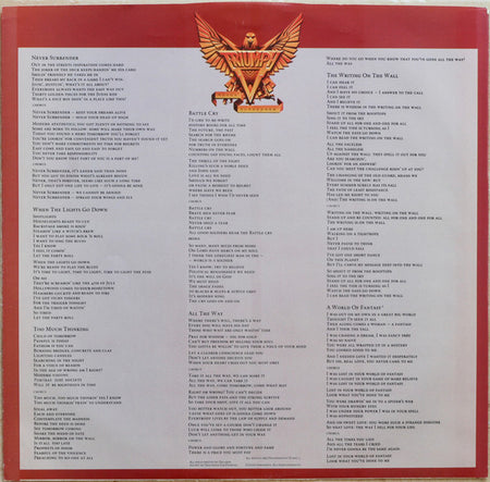 Triumph (2) : Never Surrender (LP, Album, Club, RE)