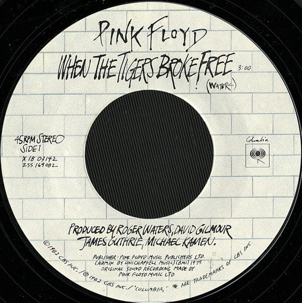 Pink Floyd : The Wall (Music From The Film) (7", Single, Ter)