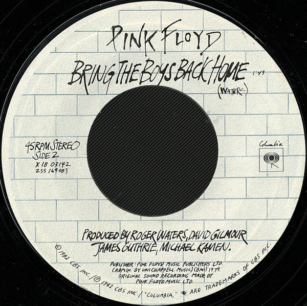 Pink Floyd : The Wall (Music From The Film) (7", Single, Ter)
