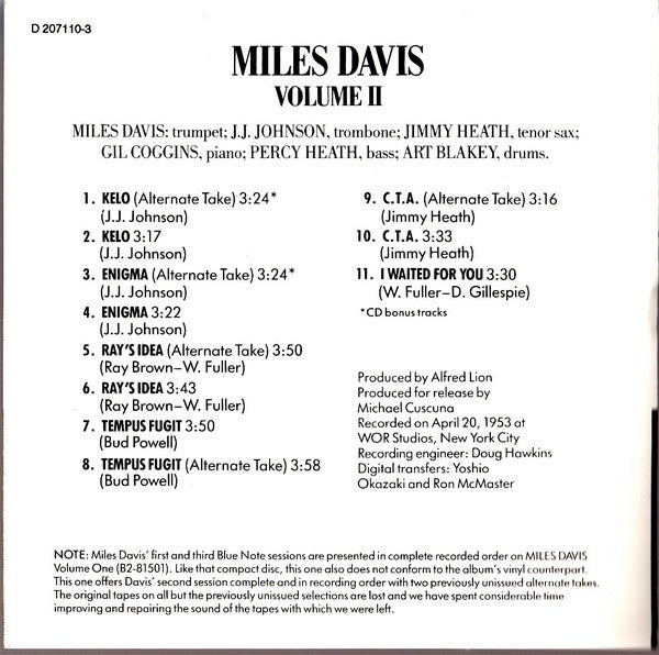 Miles Davis : Volume 2 (CD, Comp, Club, RE)