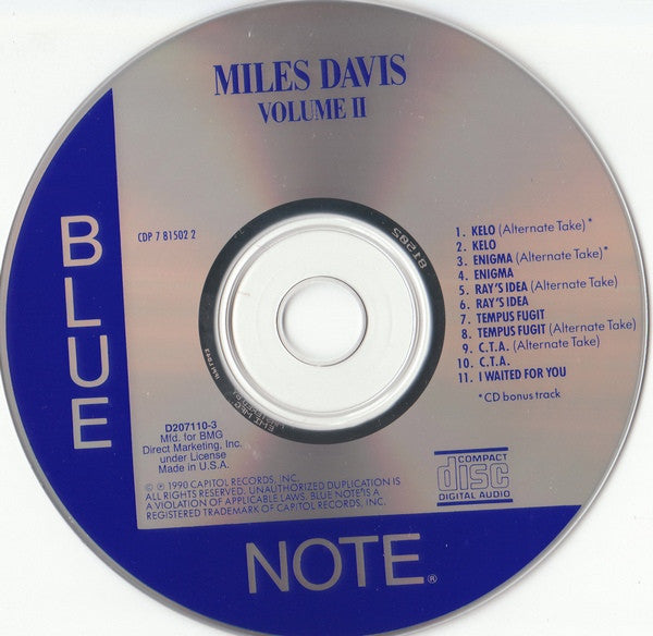 Miles Davis : Volume 2 (CD, Comp, Club, RE)