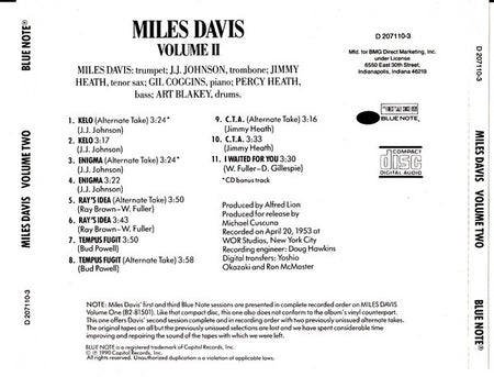 Miles Davis : Volume 2 (CD, Comp, Club, RE)
