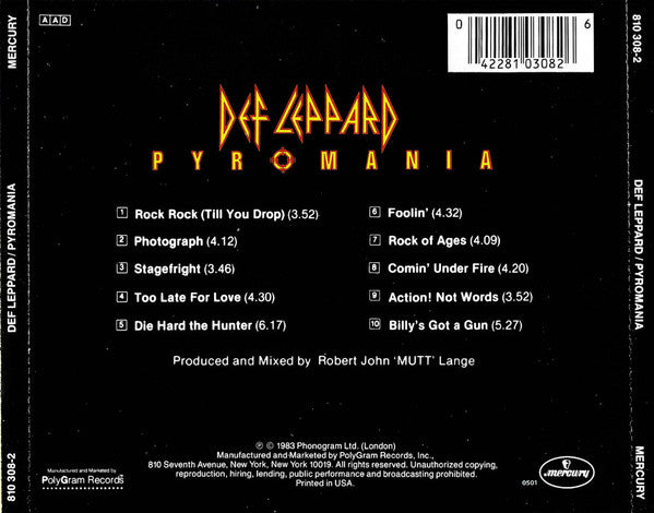 Def Leppard : Pyromania (CD, Album, RE)