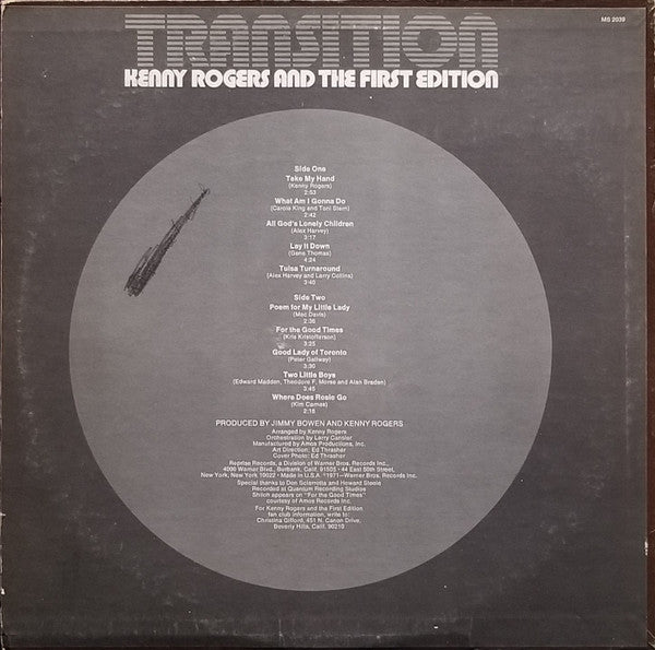 Kenny Rogers And The First Edition* : Transition (LP, Album, Pit)
