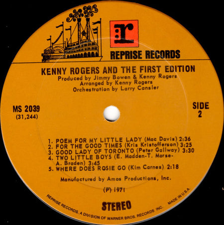 Kenny Rogers And The First Edition* : Transition (LP, Album, Pit)