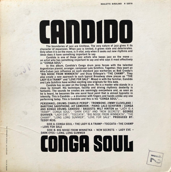 Candido : Conga Soul (LP, Album, Mono)
