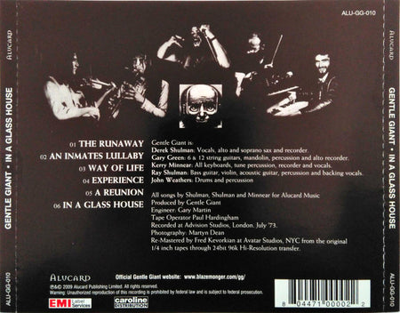 Gentle Giant : In A Glass House (CD, Album, RE, RM)