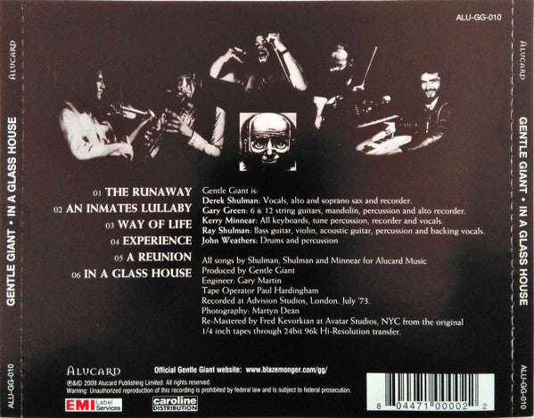 Gentle Giant : In A Glass House (CD, Album, RE, RM)