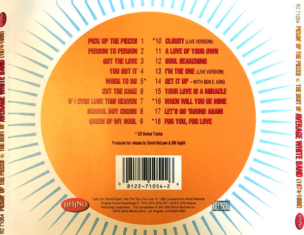 Average White Band : Pickin' Up The Pieces: The Best Of Average White Band (CD, Comp, RM, RP)