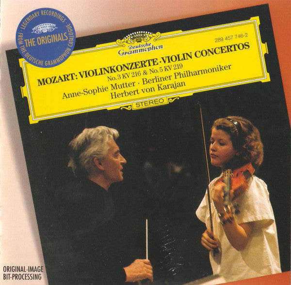 Wolfgang Amadeus Mozart, Anne-Sophie Mutter, Berliner Philharmoniker, Herbert von Karajan : Violinkonzerte = Violin Concertos No. 3 KV 216 & No. 5 KV 219 (CD, Album, RE, RM, UML)