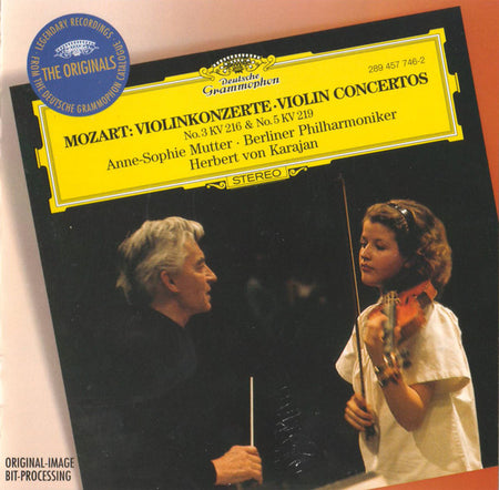 Wolfgang Amadeus Mozart, Anne-Sophie Mutter, Berliner Philharmoniker, Herbert von Karajan : Violinkonzerte = Violin Concertos No. 3 KV 216 & No. 5 KV 219 (CD, Album, RE, RM, UML)