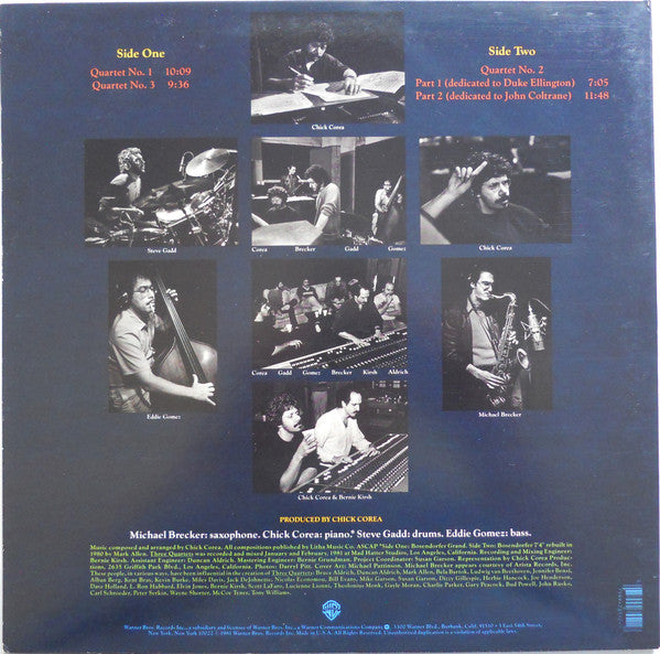 Chick Corea : Three Quartets (LP, Album)