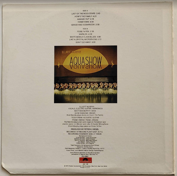 Elliott Murphy : Aquashow (LP, Album, All)