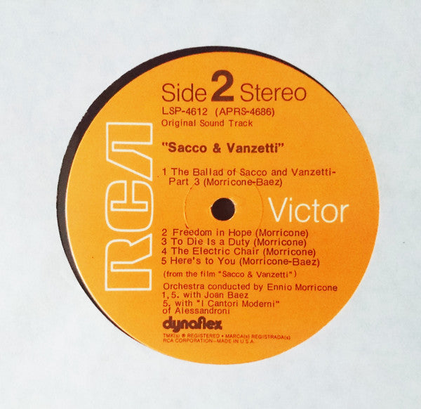 Ennio Morricone : Sacco & Vanzetti (An Original Soundtrack Recording) (LP, Album, Roc)