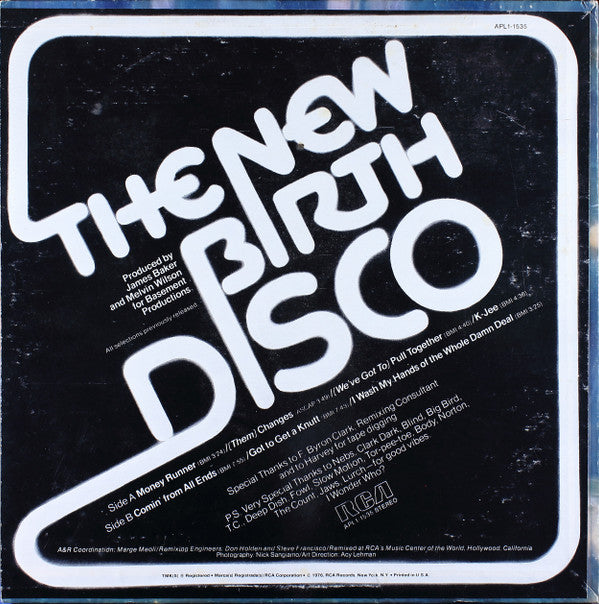 The New Birth* : The New Birth Disco (LP, Comp, Ind)