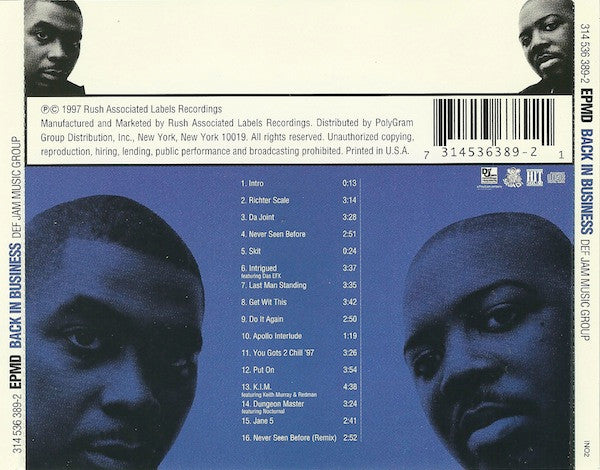 EPMD : Back In Business (CD, Album)