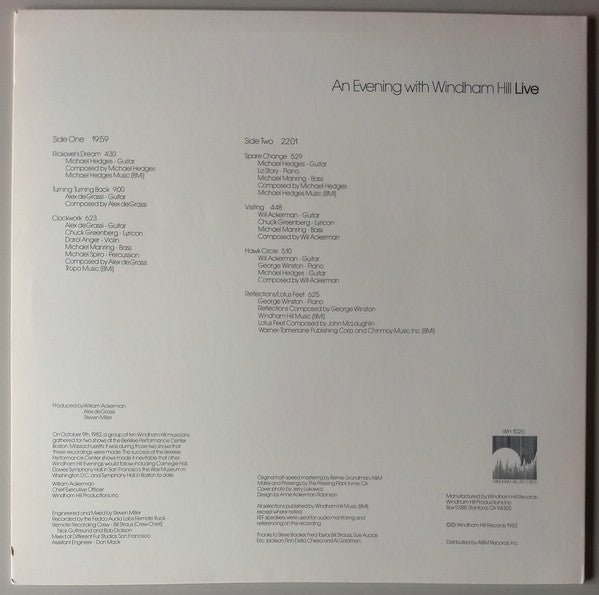 Various : An Evening With Windham Hill Live (LP, Album, RE)