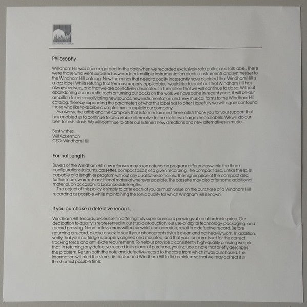 Various : An Evening With Windham Hill Live (LP, Album, RE)