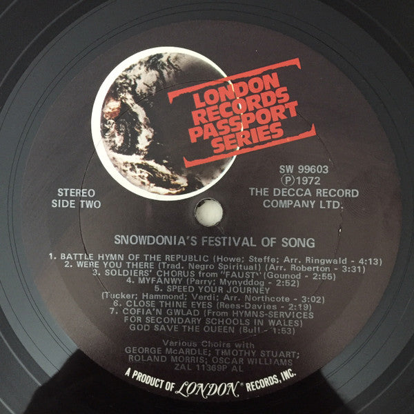 Various : Snowdonia's Festival Of Song (LP, Album)