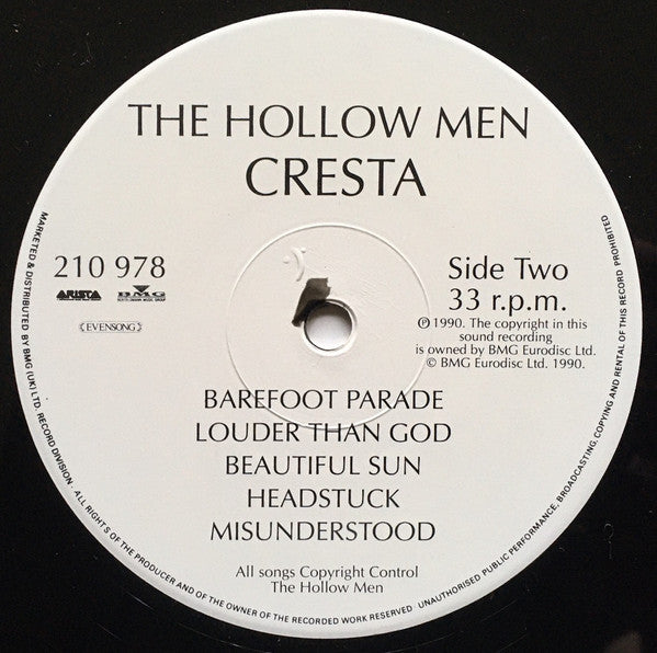 The Hollow Men : Cresta (LP, Album)