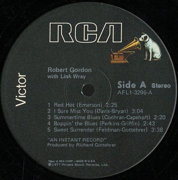 Robert Gordon (2) With Link Wray : Robert Gordon With Link Wray (LP, Album, RE, Ind)