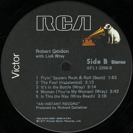 Robert Gordon (2) With Link Wray : Robert Gordon With Link Wray (LP, Album, RE, Ind)