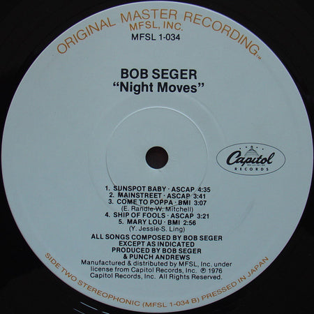 Bob Seger And The Silver Bullet Band : Night Moves (LP, Album, Ltd, RE, RM)