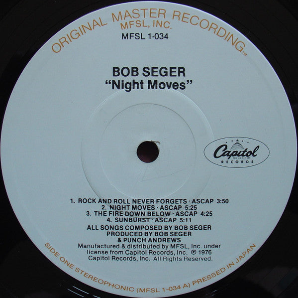 Bob Seger And The Silver Bullet Band : Night Moves (LP, Album, Ltd, RE, RM)