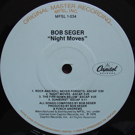 Bob Seger And The Silver Bullet Band : Night Moves (LP, Album, Ltd, RE, RM)