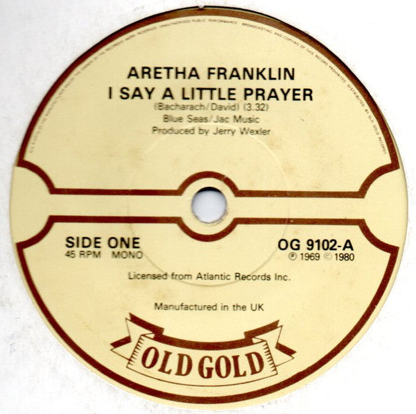 Aretha Franklin : I Say A Little Prayer / Respect (7", Mono)